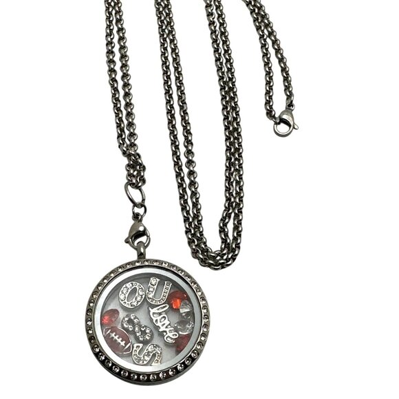OSU Locket Necklace Rhinestone Accents & Chain University Football Team Spirit - Picture 10 of 10